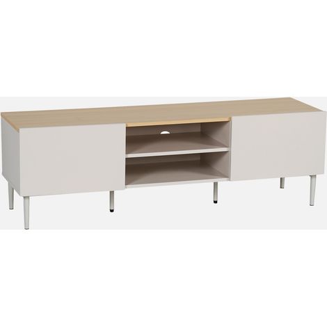 Mobile TV in metallo e decorazione in legno 2 ante, 140cm