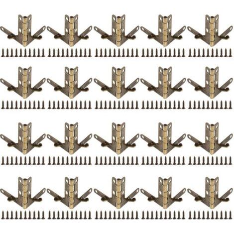 Charnière à ressort jack 33x30mm, petite charnière à sept caractères, 20 pièces par paquet (couleur bronze) (1/4)