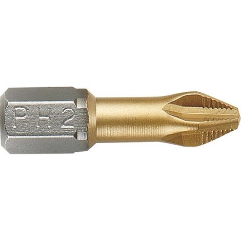Punta Phillips PH1x25 mm con recubrimiento de titanio de 1/4' ALYCO