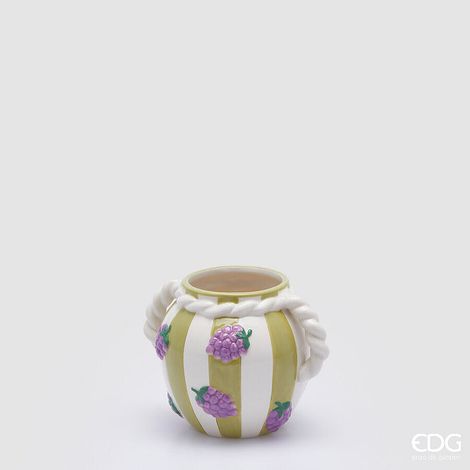 EDG Enzo De Gasperi Vaso Lamponi H 13 D 14 Cm Ceramica Green Mix