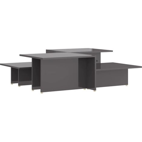 Maison Exclusive - Couchtische 2 Stk. Hochglanz-Grau 111,5x50x33
