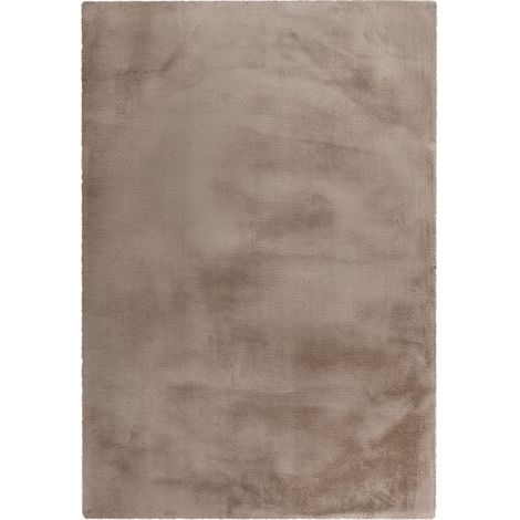 Tapis Uni Doux à Poils Longs "Rabbit" Taupe 120 x 170 cm (1/4)