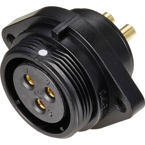 Connecteur pour montage en facade embase femelle 3 pôles 30 A 500 V/AC IP68 Weipu SP2113 / S 3 (1/4)