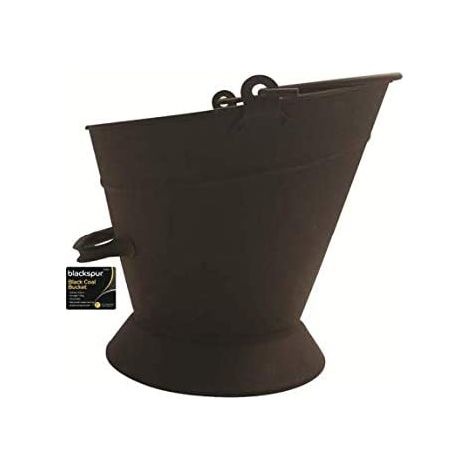 Black Coal Bucket Fireside Accessories Logs, Coal & Fuel Storage Scuttle