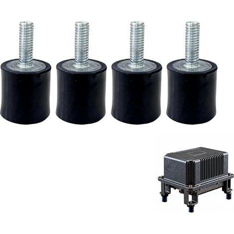 4 Pièces de Supports en Caoutchouc M6 Silent Bloc Amortisseurs de Chocs 20 mm x 20 mm, Isolateurs de Vibrations Universels pour Équipements de Fitness, Climatisation, Moteurs et Plus (VD M6 20X20) (1/5)