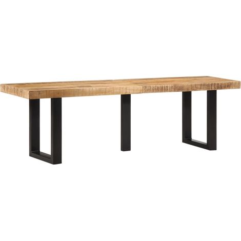 Bank 160 cm Raues Mangoholz und Stahl