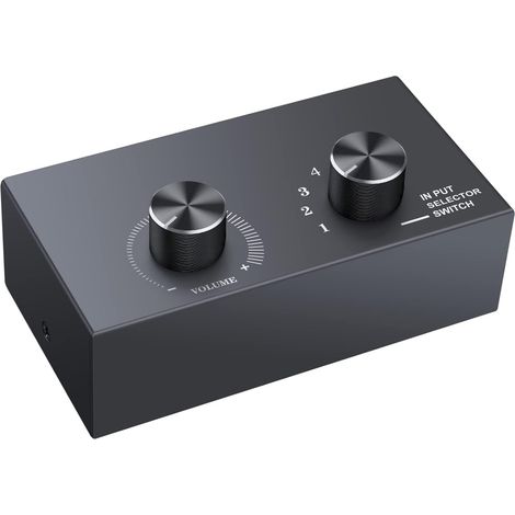 Commutateur Audio RCA Bidirectionnel 6x1/1x6 sans Alimentation - Sélecteur Multisource Volume Contrôle pour Ampli Home Cinéma (1/5)