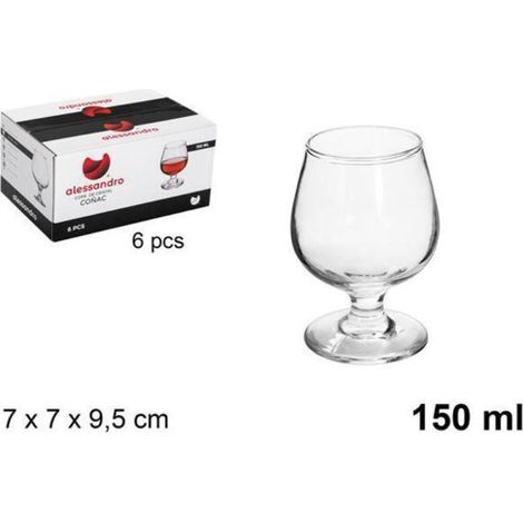 15 cls copa coñac brandy economica 150 cc. alessandro - caja 6 unidades