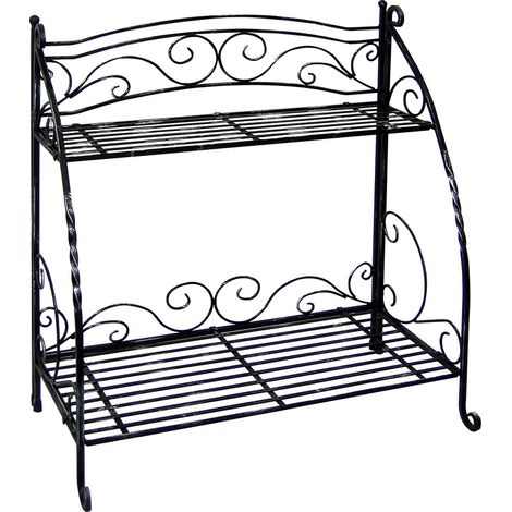 Folding Plant Stand 2 Shelf