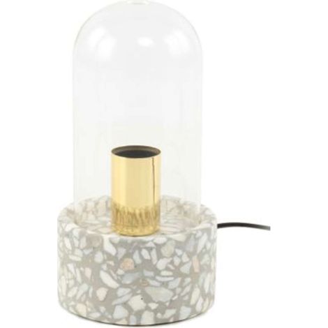 Lampe à Poser avec Dôme "Curacao" 24cm Gris & Blanc (1/4)
