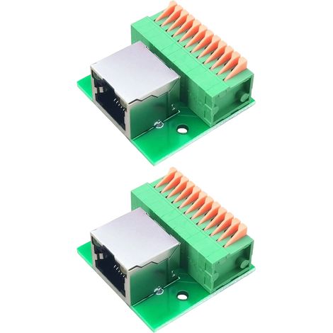 Connecteur Ethernet RJ45 femelle, montage sur rail DIN, indicateurs LED, bornier, sans soudure, pour connexion Internet