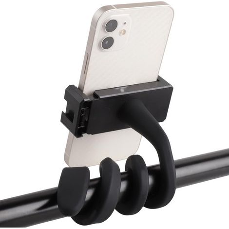 Supporto flessibile a collo d'oca per telefono - Nero (1/5)
