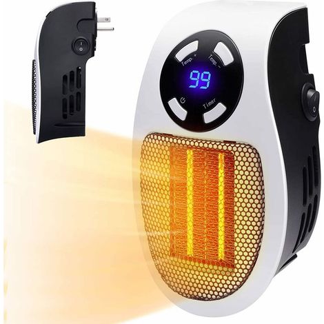 Portable Electric Heater Plug in Wall Heater Room Heating Stove Household Radiator Remote Warmer Machine 500W (1/5)