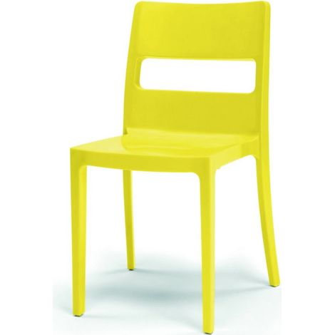 Chaise de jardin, 6 chaise SAI Jaune en Plastique, Scab design (1/2)