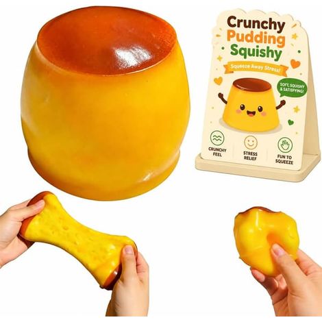Squishy Pudding Croquant ASMR Perlé Nourriture Réaliste Anti-Stress Caramel Compressible Formable Slushy ASMR Réaliste Taba Fait main Non-rebondissant Pudding - couleur