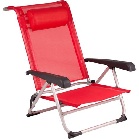 Silla playa baja aluminio rojo 1204793 CRESPO (1/5)