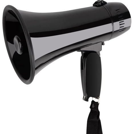 Haut-parleur mégaphone portable 20 W avec contrôle du volume et sangle,Noir (1/5)