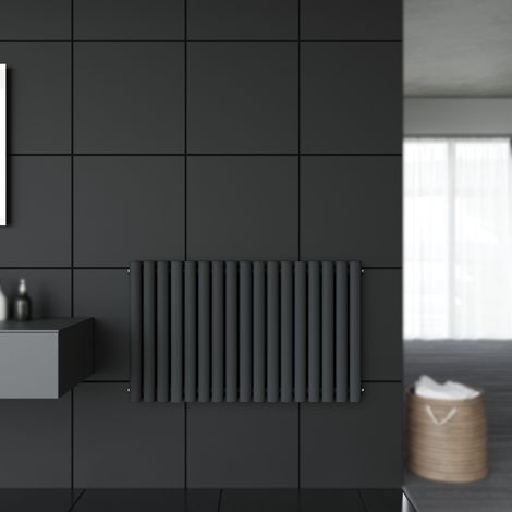 Design Röhrenheizkörper Heizkörper Paneelheizkörper Wandheizung Anthrazit 600x1003mm Doppellagig Horizontal (1/5)