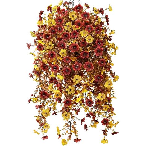 Fleurs Artificielles d'automne pour Extérieur Bouquet Réaliste 70 cm Résistant aux UV Fleurs d'Automne Extérieur Pour Porche Patio Clôture De Jardin Balustrade De Balcon Décor De (1/5)