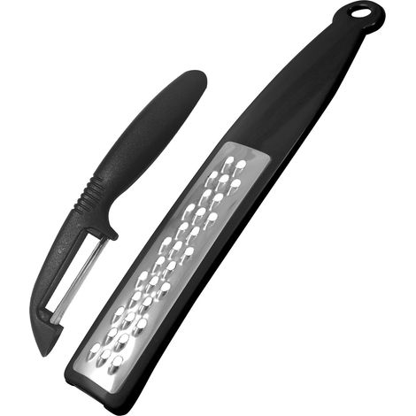 Fackelmann Set Grattugia e Pelaverdure da cucina, 2 pezzi, set grattugia e pelapatate in acciaio inox, per grattugiare ortaggi, per verdure alla julienne (1/5)