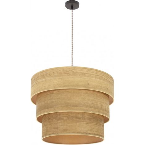 Dreifach-Hängeleuchte smile 3xe27 braun/helles Holz regx50x50 cm (1/2)