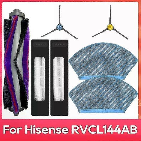 Accessoires compatibles avec l'aspirateur robot laveur Hisense RVCL144AB : kit de pièces détachées, brosse principale, filtre et accessoires. (1/5)
