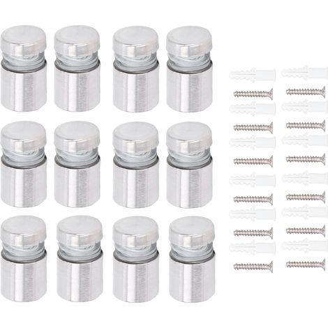 Lot de 12 vis d'écartement en acier inoxydable pour panneaux muraux publicitaires, clous pour acrylique 16 x 20 mm (1/5)