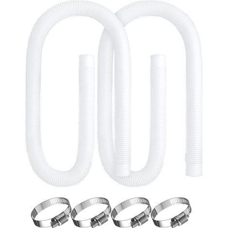 Tuyau piscine, 2Pcs 32mm Tuyau pompe piscine Rechange pour Intex 330, 530 et 1000 GPH, 150cm/59in Hose pour Piscine Hors Sol (1/5)