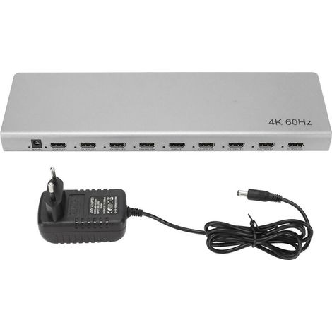Répartiteur d'interface multimédia haute définition 4K, répartiteur d'interface multimédia haute définition multifonctionnel 1 entrée/8 sorties (1/5)