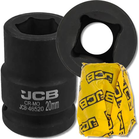Bussola a impatto JCB da 3/4" 20 mm a 6 punte in acciaio Cr-Mo