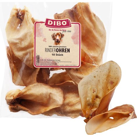 DIBO Orecchie di manzo, 10 sacchetti, piccoli snack o dolcetti per cani, prodotti da masticare di qualità senza prodotti chimici (1/5)