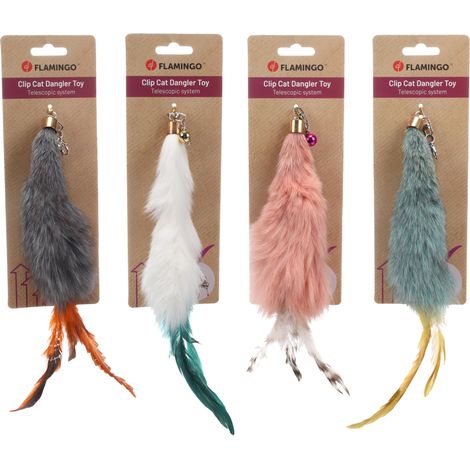 Jouet pour Canne à pêche Brosse - 29x8x2,5cm - avec Clochette de Chat et Plumes - Pas de Choix Possible (1/5)