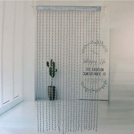 Rideau à franges perlées, bannière décorative, décoration de fête d'anniversaire, 100 x 200 cm, gris argenté (1/4)