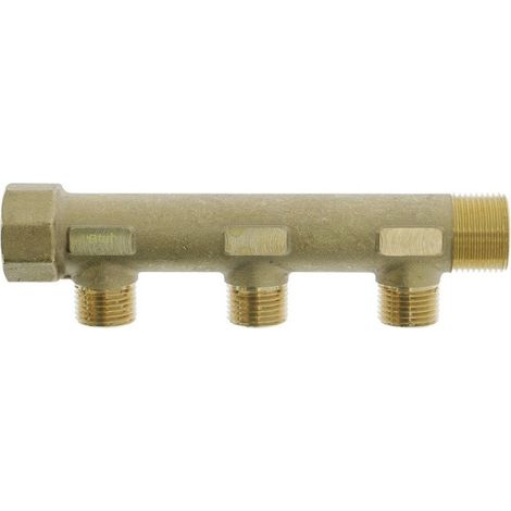 Collecteur de distribution laiton 3/4" 3 sorties 1/2" à portée plate certifié ACS chauffage et sanitaire - THERMADOR COLC203P