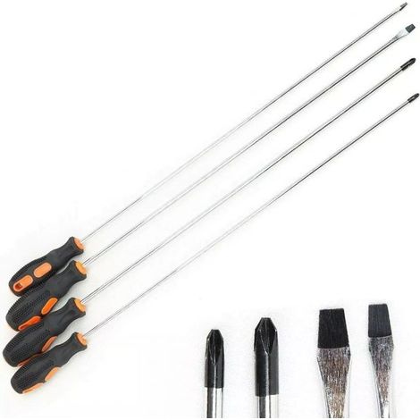 Set 4 cacciaviti giravite extra lunghi 450mm chrome vanadium con punta magnetica 241504