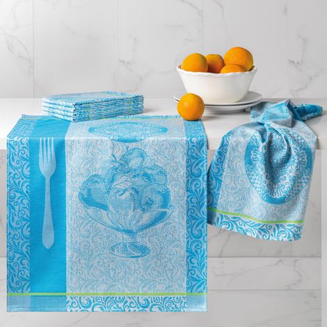 2 lots de 6 torchons de cuisine imprimés 50 x 70 cm Coton Egyptien
