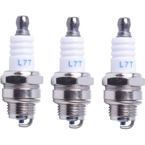 Bougie d'allumage L7T Tronçonneuse Tondeuse à gazon Petit Moteur Accessoire Pièces Compatible avec STIHL Hus-qvarna Rep NGK BPMR7A 4626 Equivalence RCJ6Y Champion Bosch WSR6F,Pack de 3 (1/5)