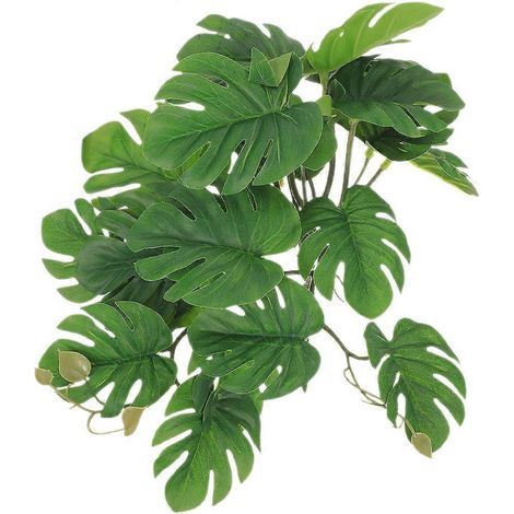 Décoration suspendue en forme de feuille, plante artificielle, pendentif pour terrarium à reptiles, cachette pour lézards, décoration-27x22cm (1/3)