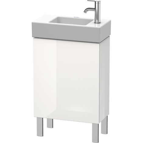 Duravit Meuble sous-lavabo L-Cube vertical 48,0 x 24,0 cm, 1 porte, 1 tablette en verre, pour Vero Air 072450 LC6751L, Coloris: Laque brillante blanche - LC6751L8585 (1/4)