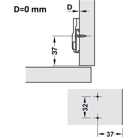 BASETTA HAFELE METALLA REGOLABILE H0 mm NERA (1/2)