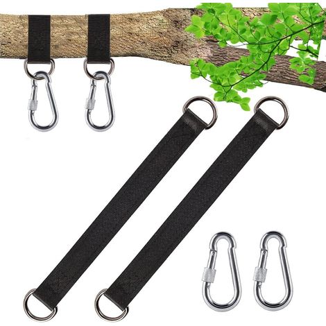 Hammock Mount, 1 Pair Swing Attachment Hanging Kit, Nylon Hanging Strap with 2 Heavy Duty D-Ring Carabiners for Swing Attachment, Hammocks (1/5)
