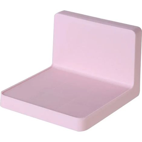 (Rose) Étagère murale multifonction adhésive à monter soi-même, porte-savon et éponge, étagères pour cuisine et salle de bain, sans perçage, compatible avec les télécommandes. (1/5)