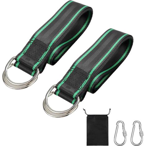 JSSEVN-2 Pièces de Vert Accessoires de Balançoire, Corde de Hamac, équipées de 2 Pièces de Boucles à Écrou, Utilisées pour Fixer des Balançoires (1/5)
