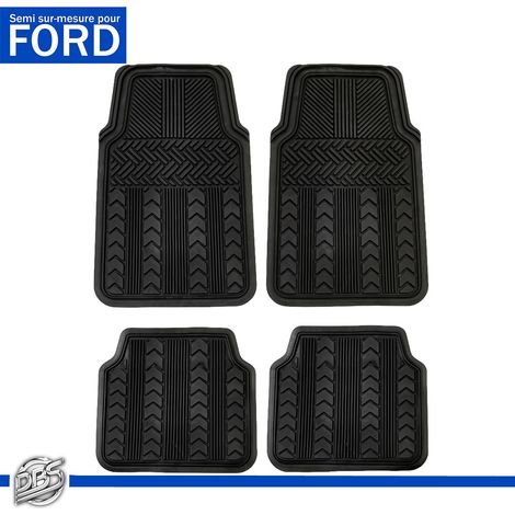 Tapis de Voiture Semi Sur Mesure pour Ford - Jeu de 4 Pièces Découpables - Protection de Sol en PVC - Avant et Arrière