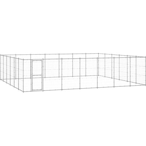 Chenil extérieur cage enclos parc animaux chien extérieur acier galvanisé 50,82 m²