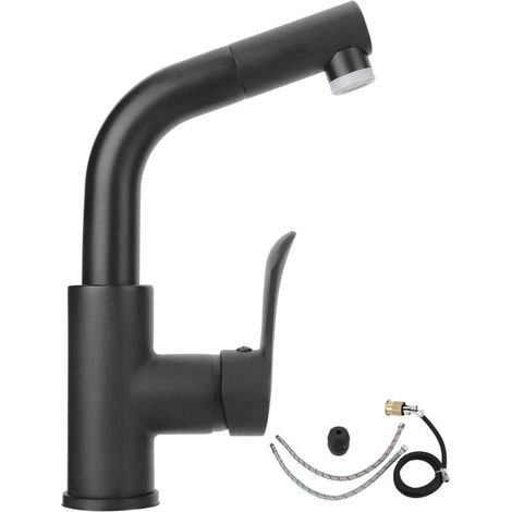 Robinet de Cuisine Avec Douchette Rétractable, Robinet de Cuisine Rotatif à 360° En Acier Inoxydable, Robinet Rétractable à Double Fonction Pour Éviers de Cuisine et de Salle de Bain(EU8/3) (1/4)