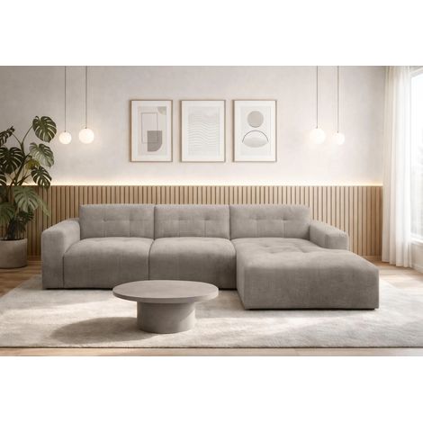 AX LIVING Couch in L Form Corlu Sofa Beige für Wohnzimmer 310 cm R