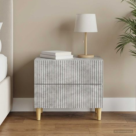 vidaXL Bedside Cabinet Concrete Grey 62 x 34.5 x 48 cm Engineered Wood (1/5)