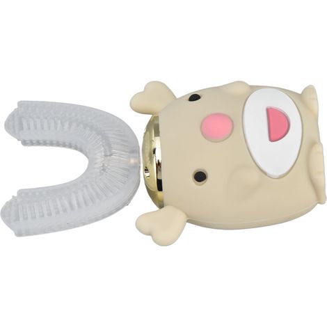 Brosse à dents électrique enfant en forme de U, design mignon cartoon, 5 modes de brossage et étanche