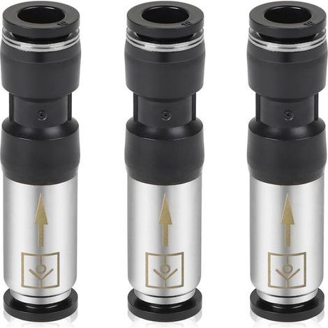 3 x Clapets Anti-Retour Pneumatiques 10 mm Connecteur d'Air Comprimé, Pneumatique Vanne Raccords Unidirectionnel en Acier Inoxydable pour une Connexion Rapide des Conduites d'Air (1/5)